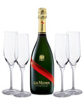 G.H.Mumm Grand Cordon with 4 Dartington Flutes