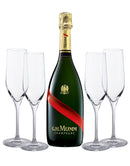 G.H.Mumm Grand Cordon with 4 Dartington Flutes