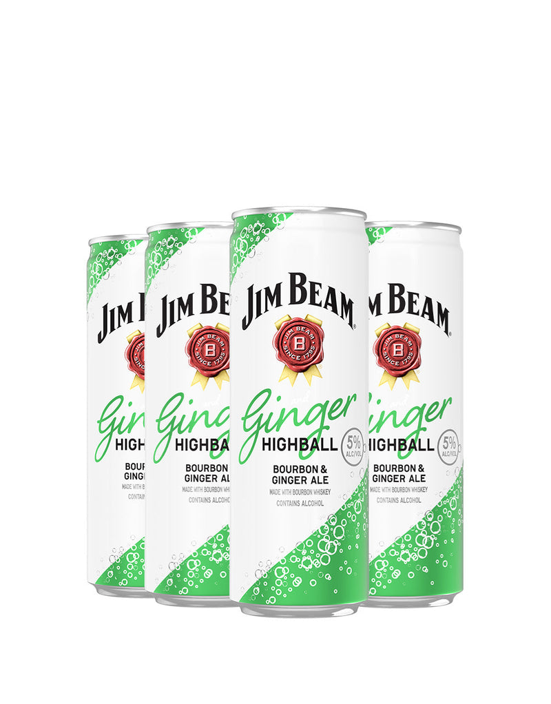 Jim Beam Ginger Highball Bourbon Seltzer (4 Pack)