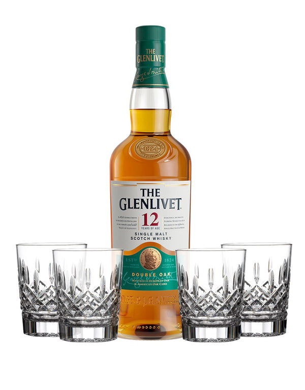 The Glenlivet 12 Year Old with Waterford Markham Double Old Fashioned Glasses