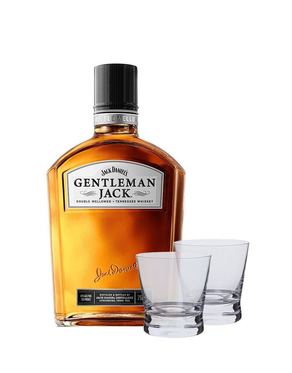 Gentleman Jack with Two Dartington Bar Excellence Whiskey Glasses