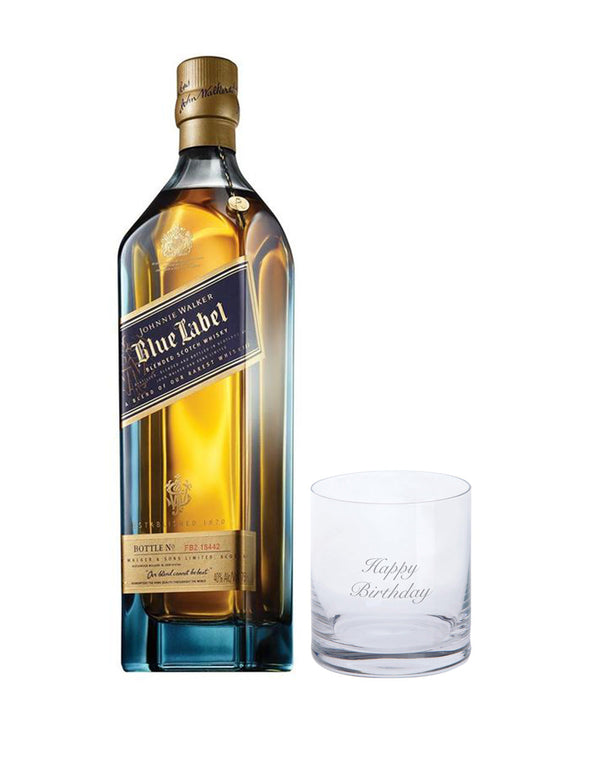 Johnnie Walker Blue Label® with Dartington "Happy Birthday" Just for You Tumbler