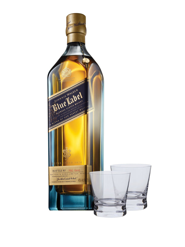 Johnnie Walker Blue Label® with Two Scotch Glasses