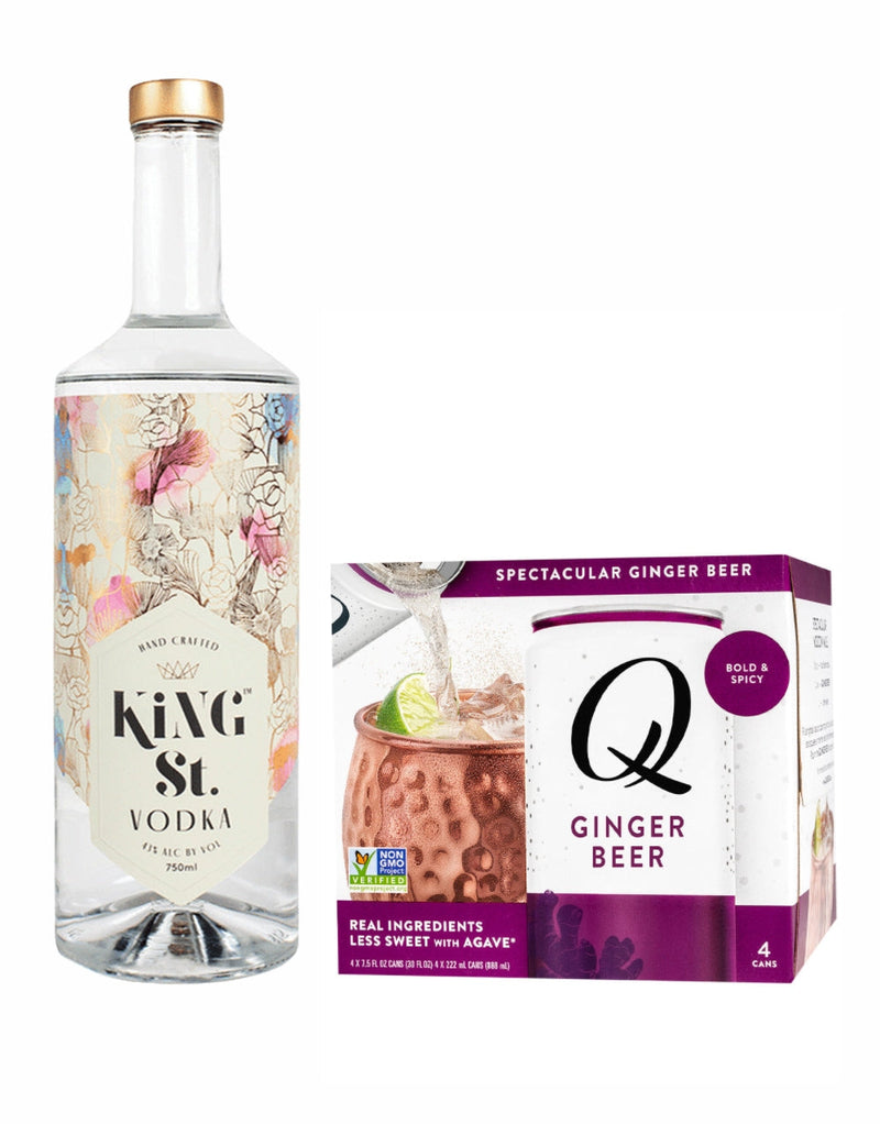 King St. Vodka with Q Ginger Beer 4 Pack Cans