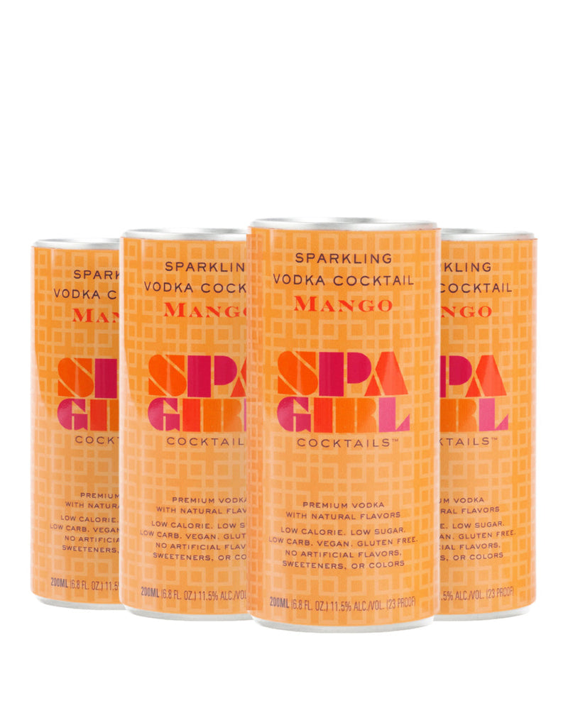 Spa Girl Cocktails Mango Sparkling Vodka Cocktails (4 Pack)