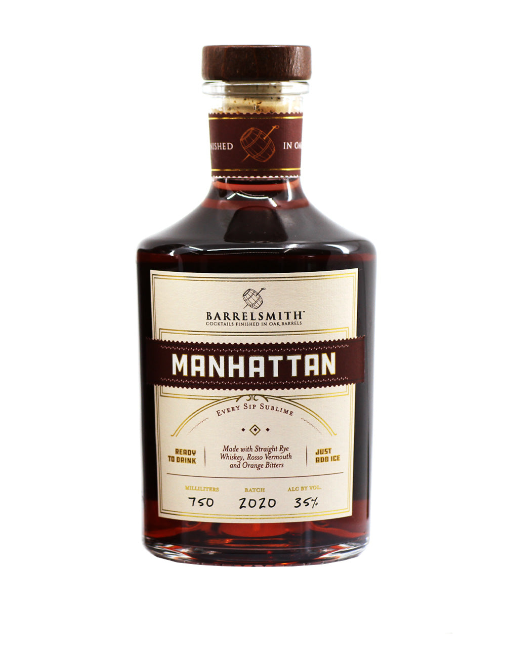 Barrelsmith Manhattan (3 bottles) with Rolf Glass Bleecker Street On The Rocks (Set of 2) and Luxardo Cherries