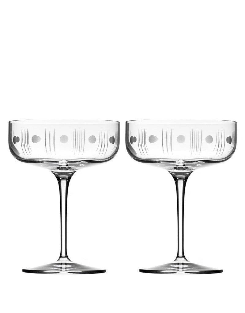 Rolf Glass Mid-Century Modern Coupe (Set of 2)