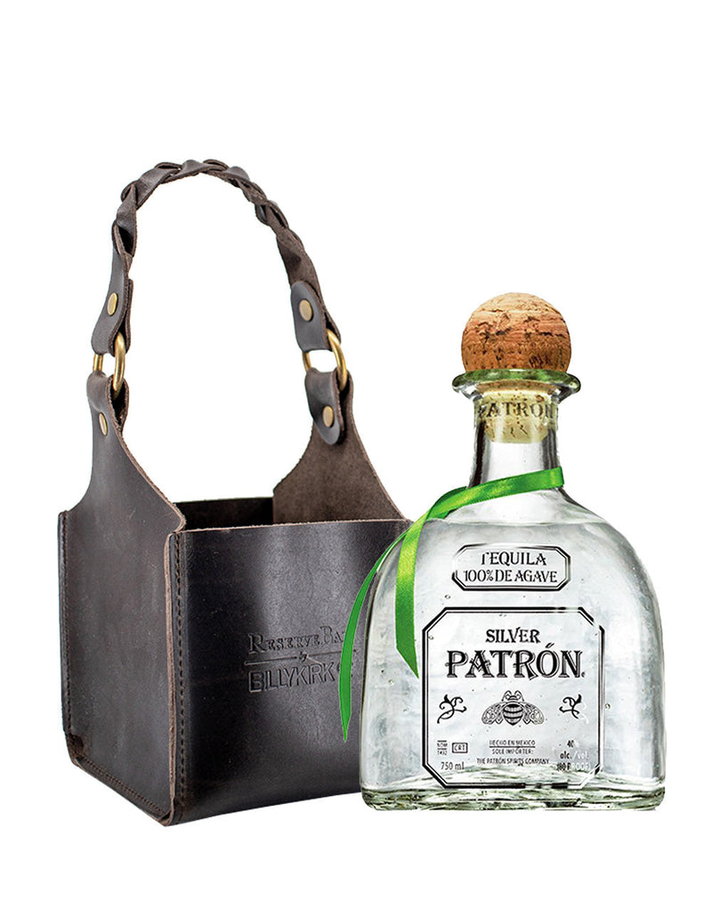 Patrón Silver with Billykirk Square Leather Bottle Holder