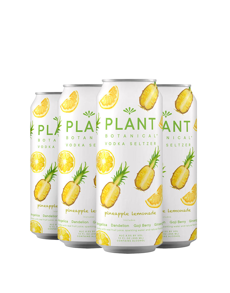 Plant Botanical Pineapple Lemonade Botanical Vodka Seltzer (Pack of 4)