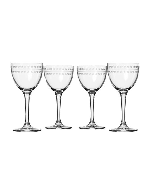 Rolf Glass Mid-Century Modern Nic and Nora Cocktail Glasses (Set of 4)