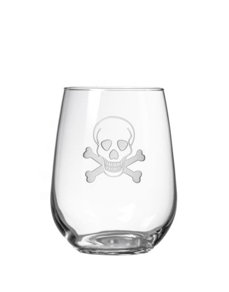 Chateau Lassègue Saint-Émilion Red Blend with Rolf Skull and Cross Bones Stemless Wine Tumblers