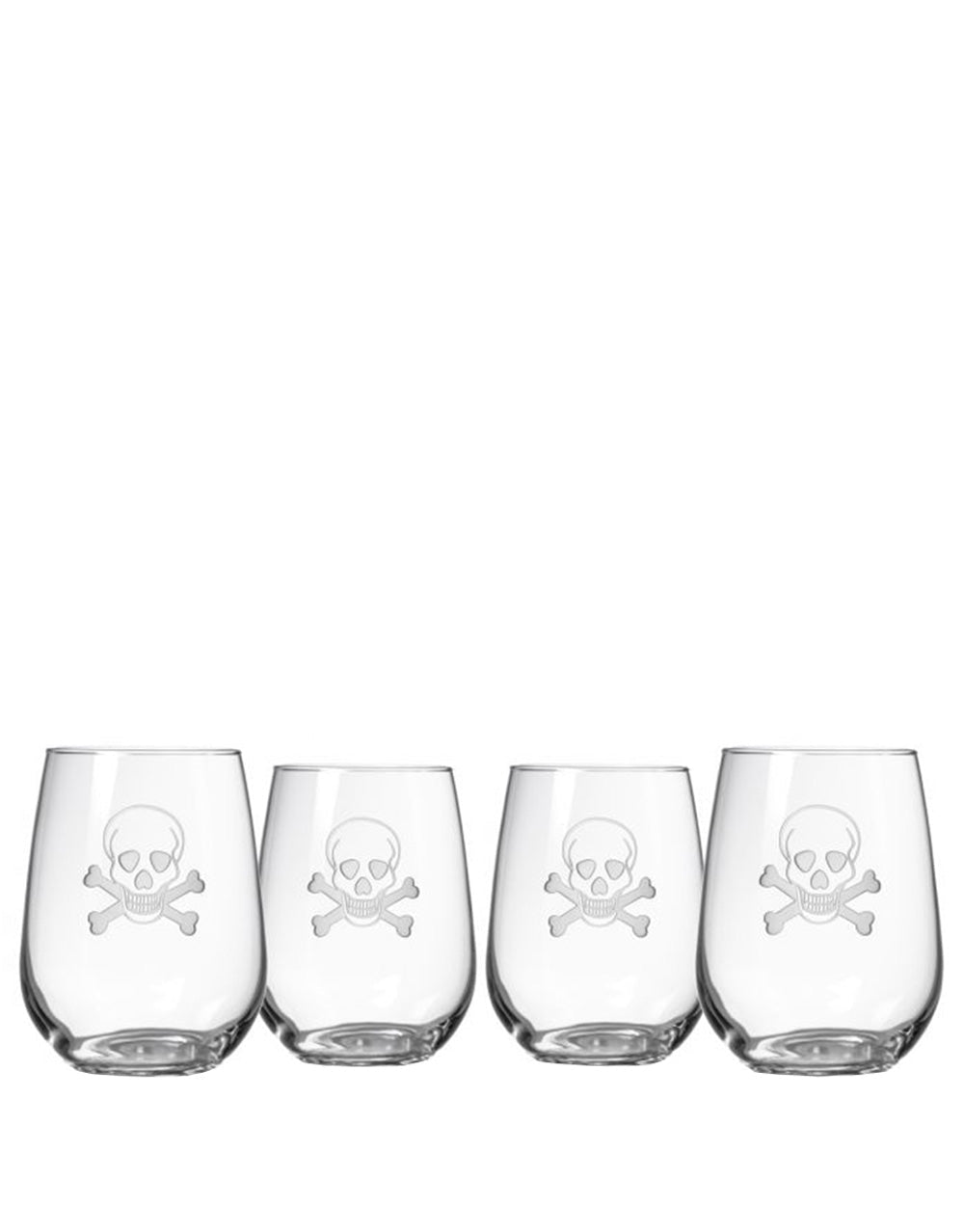 Add on: Rolf Skull and Cross Bones Stemless Wine Tumblers (Set of 4)