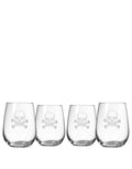 Add on: Rolf Skull and Cross Bones Stemless Wine Tumblers (Set of 4)