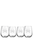 Chateau Lassègue Saint-Émilion Red Blend with Rolf Skull and Cross Bones Stemless Wine Tumblers
