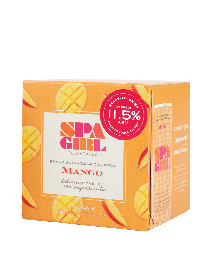 Spa Girl Cocktails Mango Sparkling Vodka Cocktails (4 Pack)