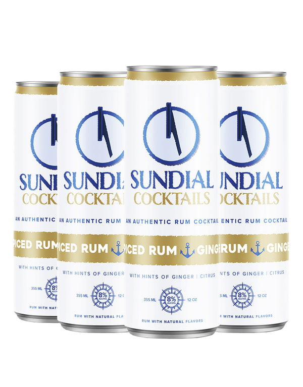 Sundial Cocktails Spiced Rum & Ginger (4 Pack)