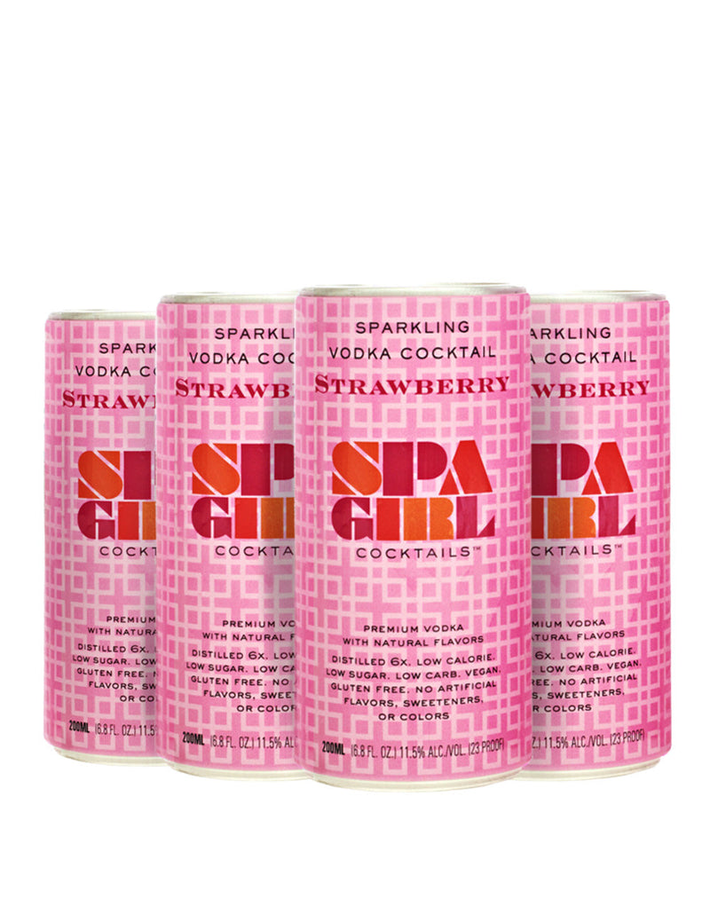 Spa Girl Cocktails Strawberry Sparkling Vodka Cocktails (4 Pack)