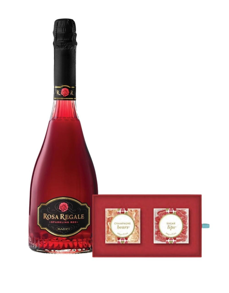 Banfi Rosa Regale Sparkling Red with Sugarfina The Perfect Match 2 Piece Bento Box