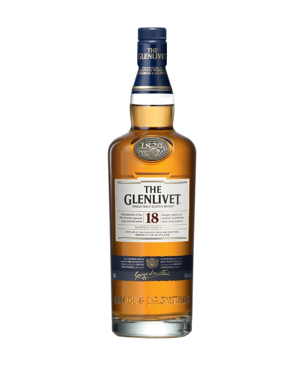 The Glenlivet 18 Year Old with Waterford Giftology Lismore Diamond Tumbler Set with Purple Tube