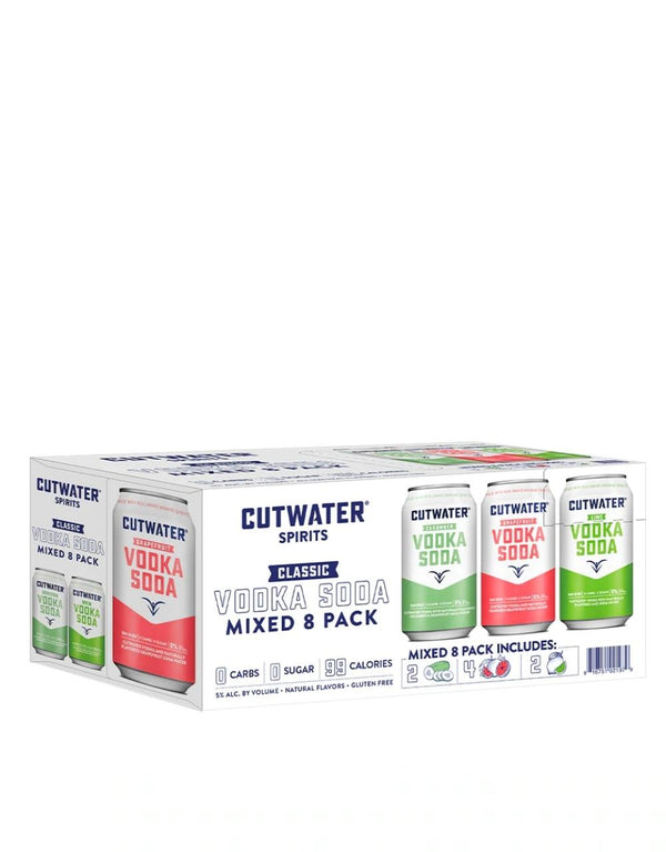 Cutwater Vodka Soda Mixed 8 pack (4 Grapefruit, 2 Lime, 2 Cucumber)